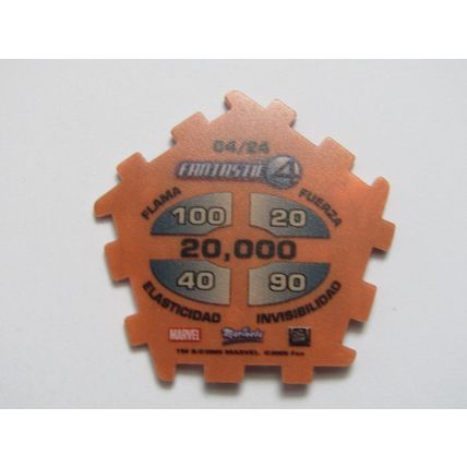 Marvel 2005 Fantastic4 Marinela 3d Film Tazo Build a Ball Dropdown Choice (e32)