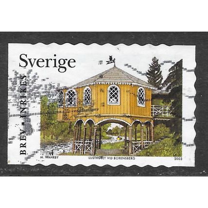 SWEDEN 2003 HOUSES BUILDINGS LUSTHUS VID BORENSBERG USED SELF ADHESIVE DIE CUT