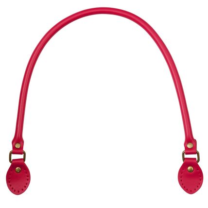 Pair Of Genuine Leather Replacent Bag Handbag Handles (Magenta - 60cm)