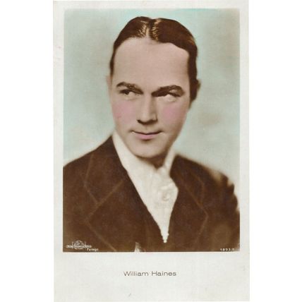 William Haines Film Actor Hand Coloured Tinted Real Photo Postcard