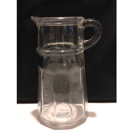 Vintage Clear Glass Cream or Milk Pouring Pitcher Cup 5 Inch Cut Glass