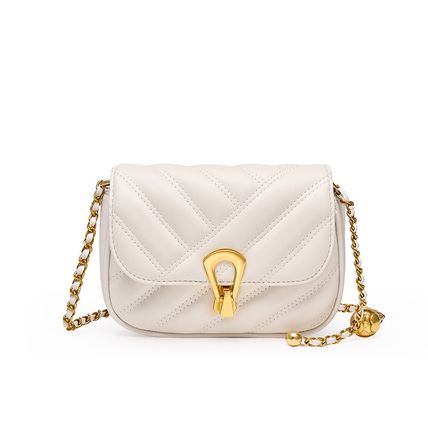 Women Small Genuine Leather Shoulder Handbag White