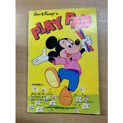 RARE* 1978 WALT DISNEY "PLAY PAD" PUZZLES ART DOT-TO-DOT VINTAGE BOOK (P3)