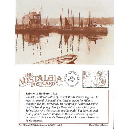Postcard FALMOUTH Harbour 1912 Fishing Boats Carrick Roads Nostalgia