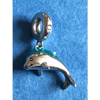 Genuine 925 Silver Dolphin charm comes in a cute velvet pouch Summer Beach