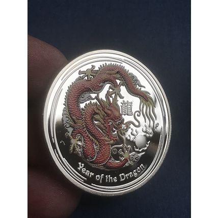 Year of the Dragon Silver coin comes in a protective plastic case Australian