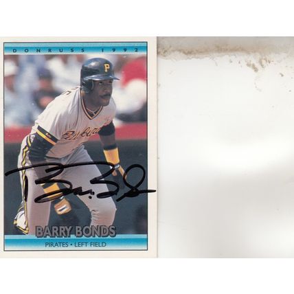 BARRY BONDS 1991 AUTOGRAPHED PITTSBURGH PIRATES HALL OF FAME CHAMPION HR SLUGGER