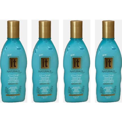 IT NATURALS 12 In One Argan Oil Amazing Repair Leave In Treatment W/Keratin 4PK