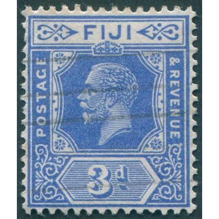 Fiji 1924 3d bright blue Die II SG234 used