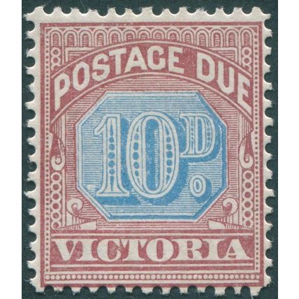 Victoria 1890 10d dull blue & brown-lake Postage Due SGD7 unused
