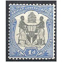 British Central Africa (Nyasaland) 1897 SG43 1d Black & Ultramarine Mounted Mint