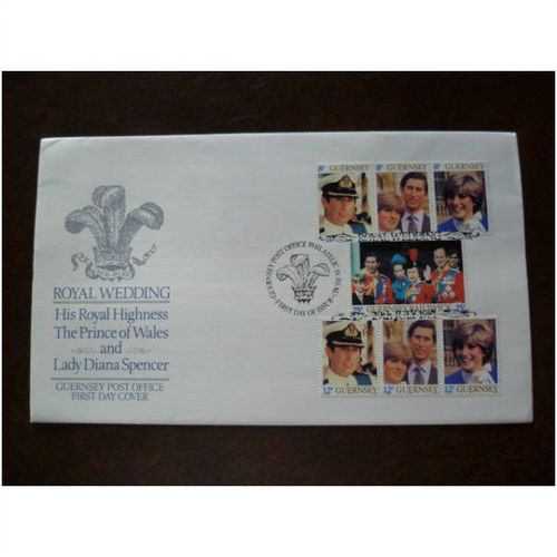 Guernsey 1981 Royal Wedding stamps FDC Prince Charles Lady Diana Spencer Royalty