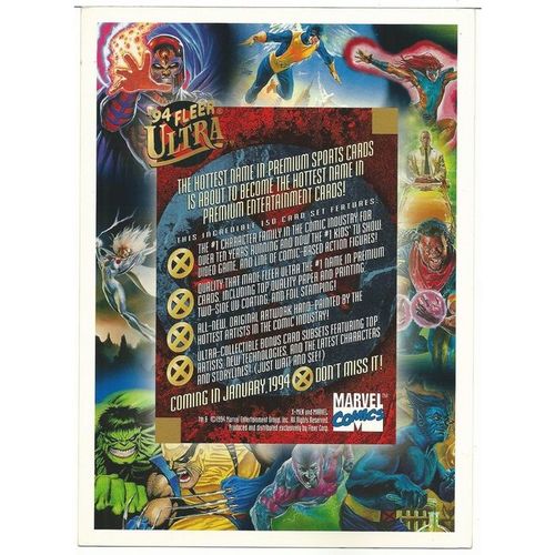 X MEN '94 ULTRA ' OVER SIZED PROMO 9 card mini panel ( 1995 )