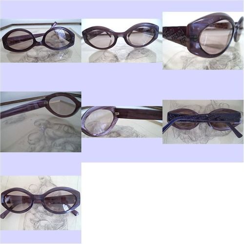 ESCADA smokey Purple E1129 oval cateye Retro Vintage Eyeglasses RX Pearlized