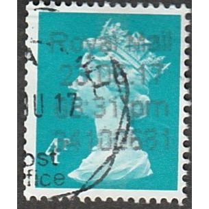 1971-96 Machin . 4p.Value. Greenish-Blue. One Centre Band. Good/Fine Used
