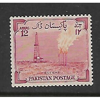 PAKISTAN 1955 SG 76 12A RED ORANGE MAIN SUE GAS PLANT M / MINT