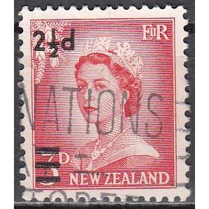 New Zealand 1961 Michel 418II O Cote (2005) 0.20 Euro Reine Elizabeth II