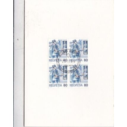 Switzerland 1986 Postman PTT Greeting card + stamps VGC