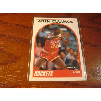 1989 Hoops, 3-Cards, AKEEM OLAJUWON HOF, Rockets
