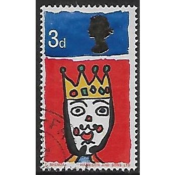 SG 713 pa: 3d. mult. Christmas: Children's Paintings, one phos. band at left