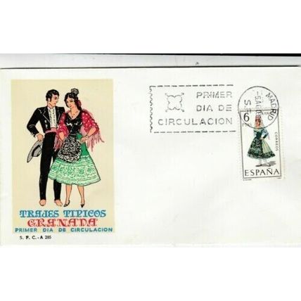 Spain 1968 Granada Traditional Costume FDC Madrid cancel Unaddressed VGC