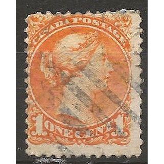 Canada 1870 SG72 1c Bright Orange Perf 12 Good/Fine Used ..