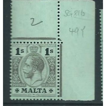 malta stamps george v watermark m crown ca sg81 sg 81 white back hm