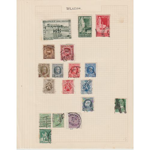 Belgium page of 18 with 1935 Expo 35c & 1F Ostende M etc