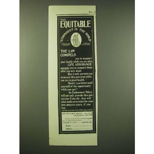 1902 Equitable Insurance Ad - The Law Compels