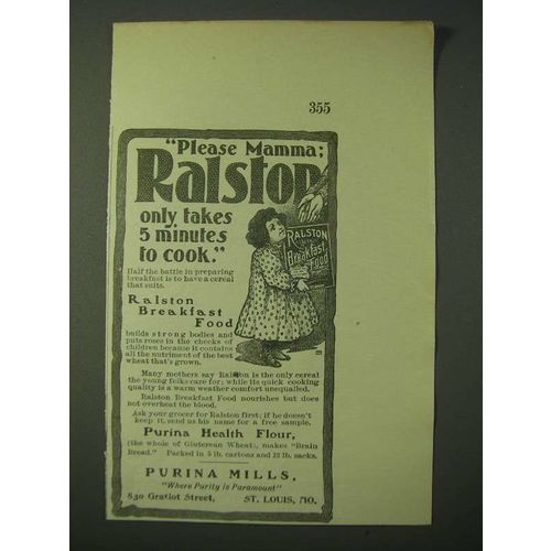 1900 Purina Mills Ralston Breakfast Food Ad - Please Mamma
