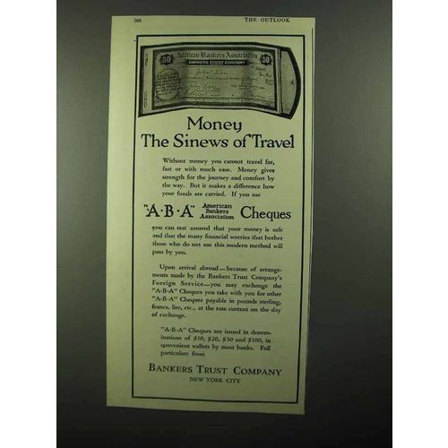 1920 Bankers Trust Company Ad - ABA Cheques