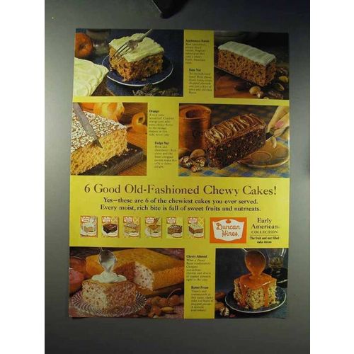1960 Duncan Hines Cake Mix Ad - Chewy Cakes
