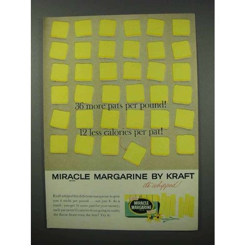 1960 Kraft Miracle Margarine Ad - More Pats Per Pound