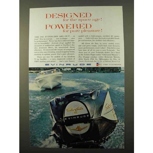 1960 Evinrude Starflite III Outboard Motor Ad!