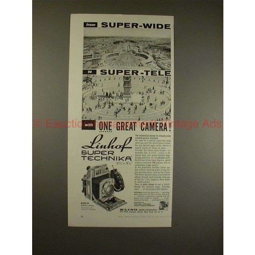 1960 Linhof Super Technika Camera Ad, From Wide to Tele