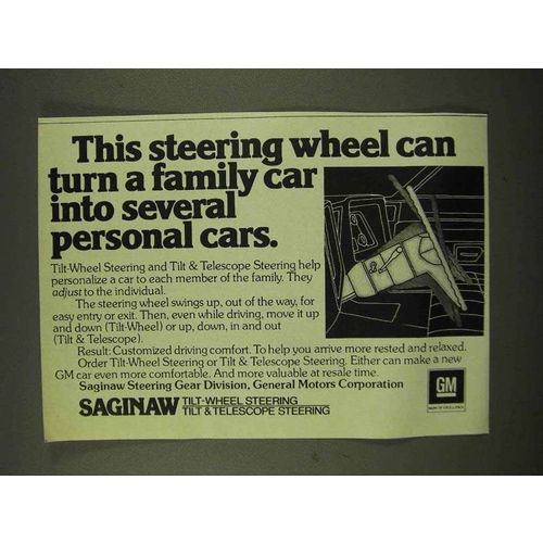 1973 GM Saginaw Tilt-Wheel Steering Ad - Can Turn