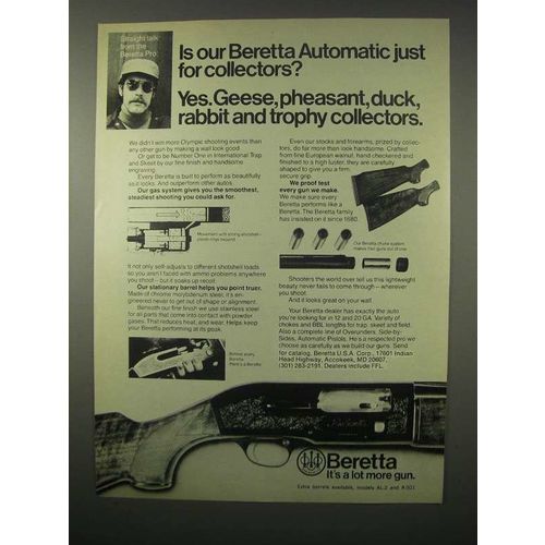 1980 Beretta Automatic Shotgun Ad - Trophy Collectors