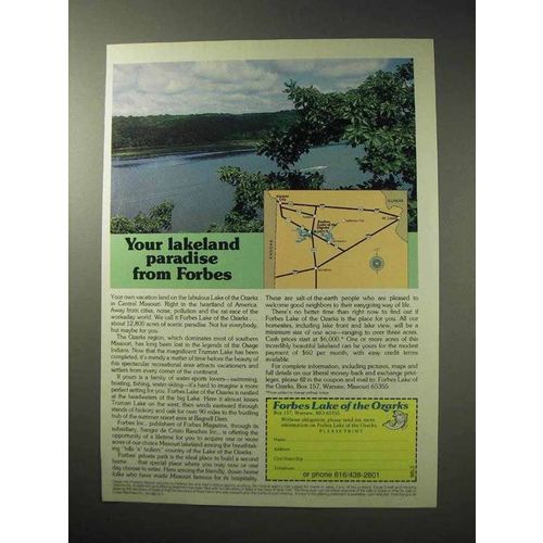 1986 Forbes Lake Missouri Ad - Your Lakeland Paradise