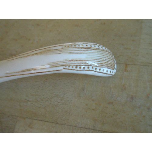 Victorian Ceramic Sauce Ladle - Brown & Green Design