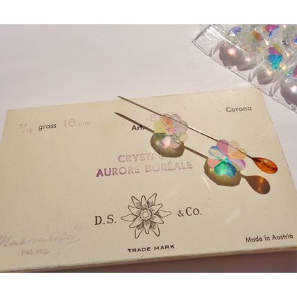 4 Swarovski Crystal Aurora Boreale Pendant Bead 16mm Margarita #5110 Vintage 071