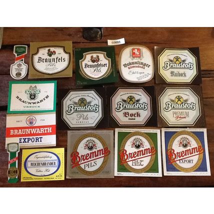 15 Older German Beer Labels G3095 - 3