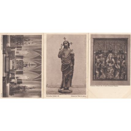 Kirche Pullach Seitenaltar Hochaltar 3x German Religious Postcard s
