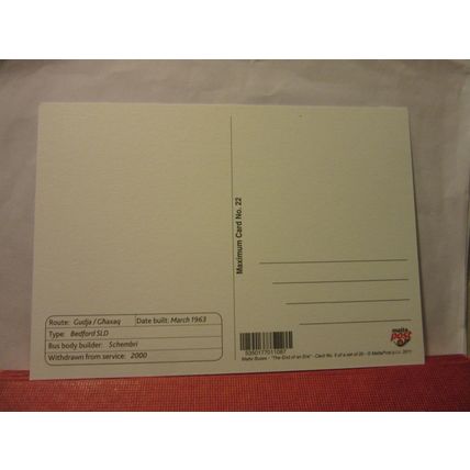 1963 BEDFORD SLD BUS. unused postcard Maximim card no 22. COACH =