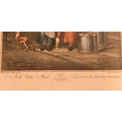 Francis Wheatley Cries of London Milk Below Maids Antique Art Print - No Frame