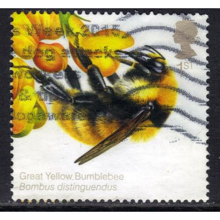 GB 2015 QE2 1st Bees Great Yellow Bumblebee used SG 3737 ( D1043 )