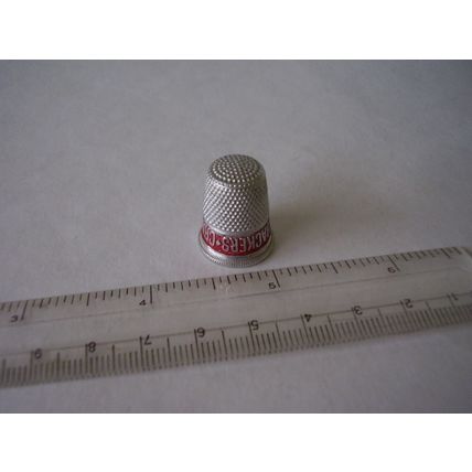 Advertising Thimble Crawford Cream Crackers Aluminium with Red Band