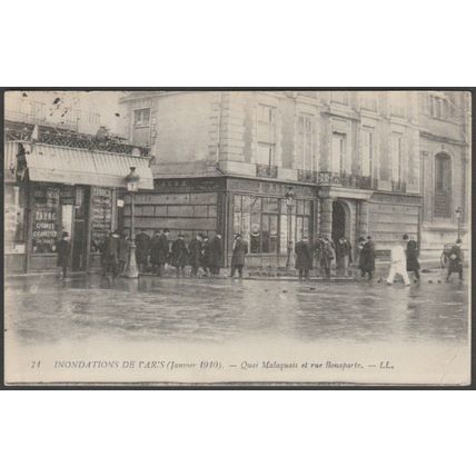 Quai Malaquais et Rue Bonaparte, Inondations de Paris, 1910 - Lévy CPA LL71