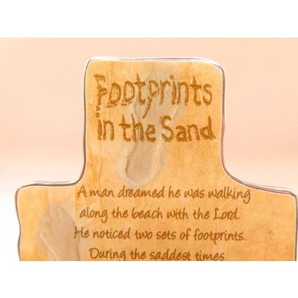 Footprints In The Sand Plaque Metal Fresstanding Christian Gift 14.5 CM