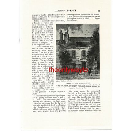 Charles Lamb's Cottage, Edmonton, Book Illustration (Print), c1920