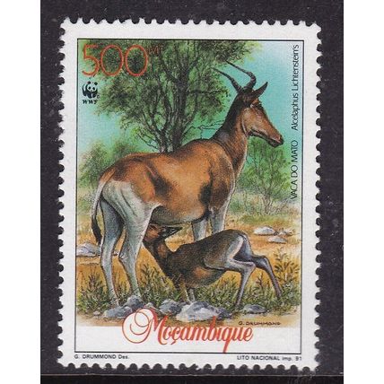Mozambique 1991 Hartebeest Mother Feeding Young 500m Mint Hung SG 1297 VGC